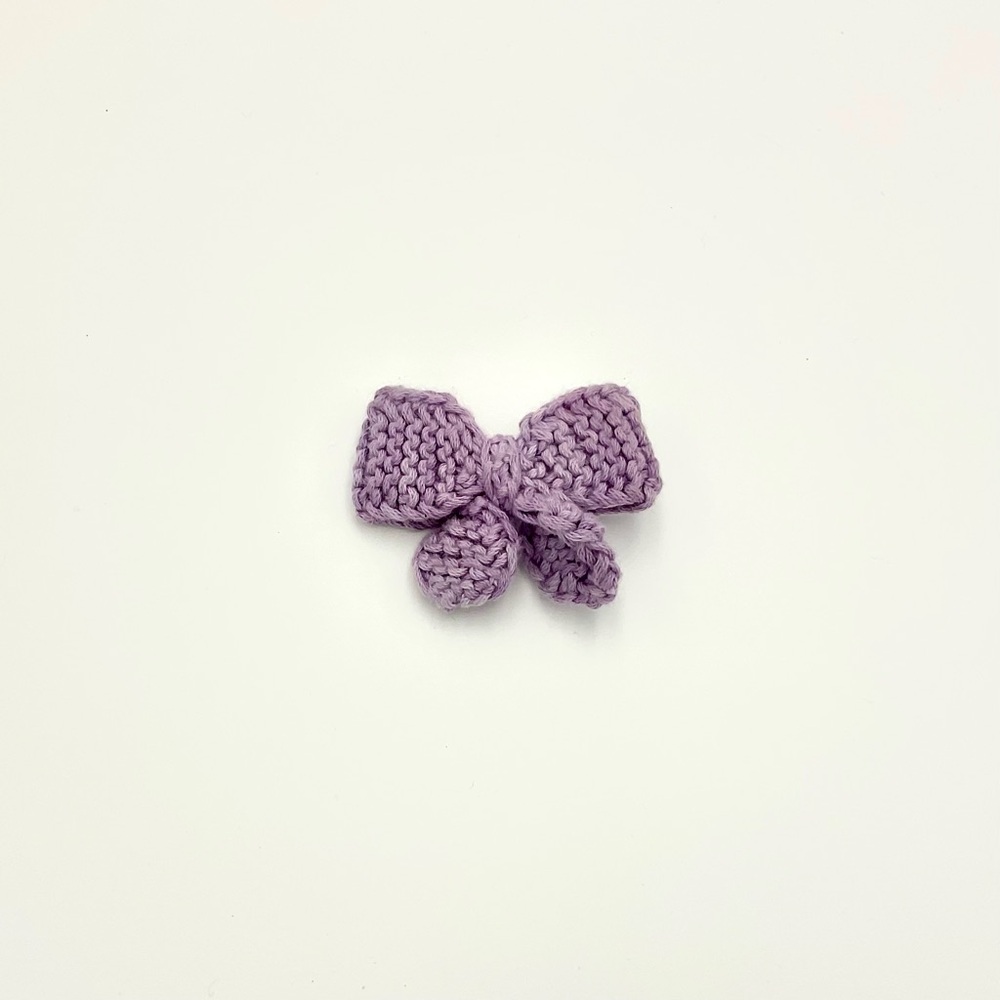 Misha And Puff Purple Knit Hair Bow